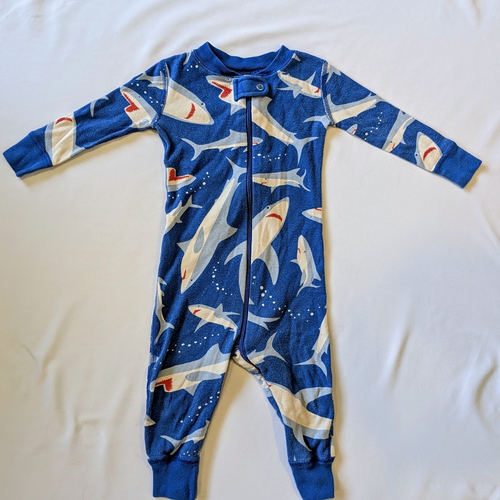 Hanna Andersson Royal Blue Shark Footies